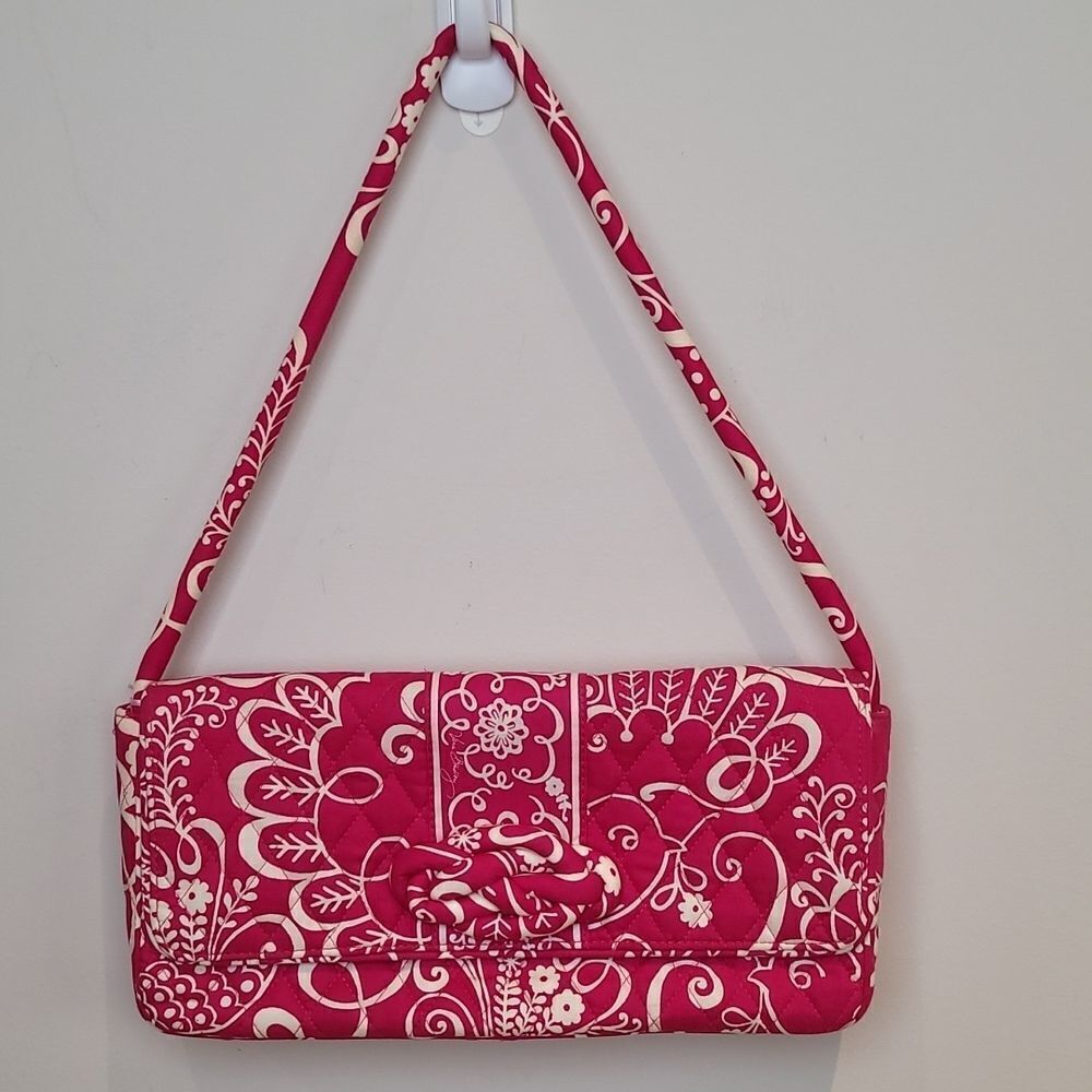VERA BRADLEY KNOT JUST A CLUTCH/ Shoulder bag TWIRLY BIRDS PINK